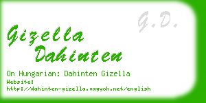 gizella dahinten business card